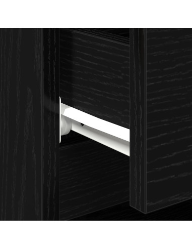 Armadio da Notte Rovere Nero 40 x 35 x 50 cm Legno multistrato