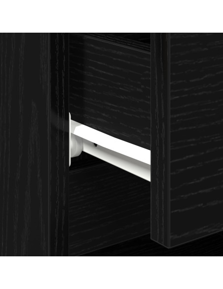 Comodino  Nero Rovere 40x35x50 cm in Legno Ingegnerizzato