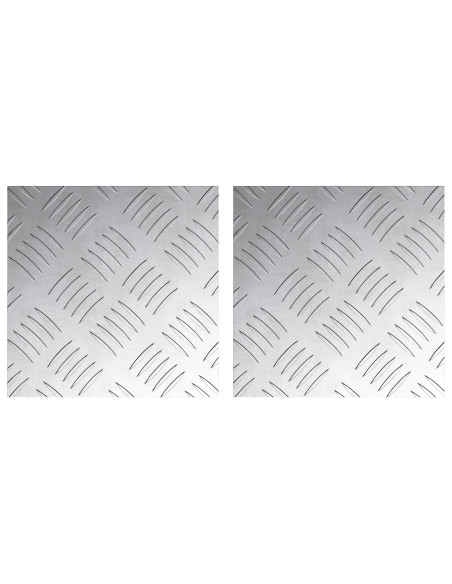 Gradini per Scale Quadrato 2 pcs Argento 20 x 20 cm Alluminio