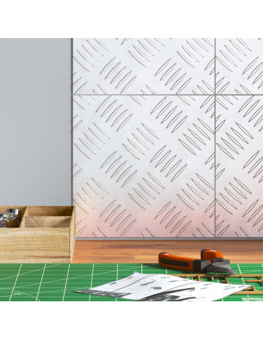 Gradini per Scale Quadrato 4 pcs Argento 20 x 20 cm Alluminio