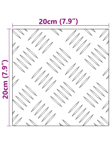 Piastre Checker in Alluminio 2 pz Antiscivolo 20x20 cm