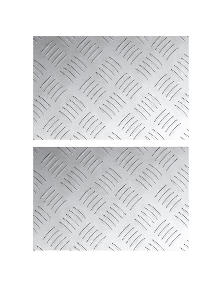 Pannelli in Alluminio Checker 2 pz Antiscivolo 30x20 cm