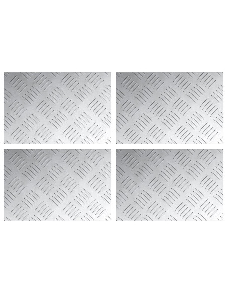 Piastra Checker in Alluminio 4 pz Antiscivolo 30x20 cm