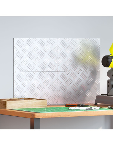 Gradini per Scale 4 pcs Argento 30 x 20 cm Alluminio