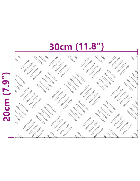 Piastre in Alluminio a Rombo - 2 Pack, Antiscivolo, 30x20 cm