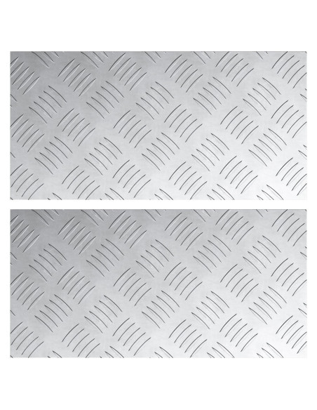 Pannelli in Alluminio con Motivo a Fessura - 2 Pezzi, Antiscivolo, 40x20 cm
