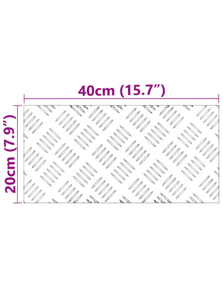 Piastra in Alluminio a Scacchi 4 pz Antiscivolo 40x20 cm