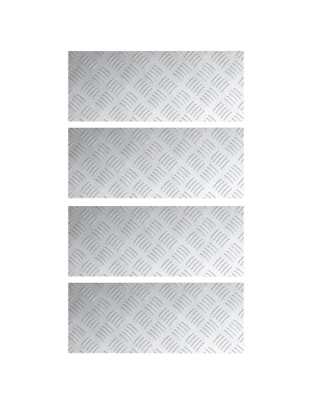 Piastre di Alluminio a Scacchi 4 pz Antiscivolo 50x20 cm