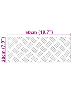 Gradini per Scale 4 pcs Argento 50 x 20 cm Alluminio 2