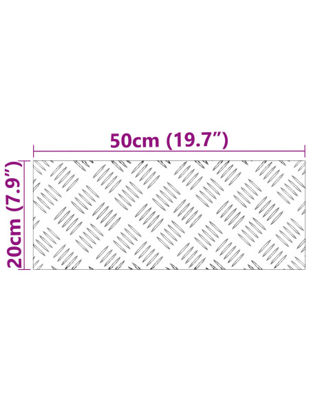 Piastre di Alluminio a Scacchi 4 pz Antiscivolo 50x20 cm