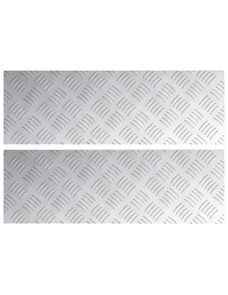 Placce a scacchi in alluminio  2 pz antiscivolo 60x20 cm