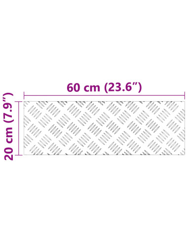 Gradini per Scale 2 pcs Argento 60 x 20 cm Alluminio