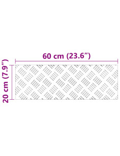 Gradini per Scale 4 pcs Argento 60 x 20 cm Alluminio 2
