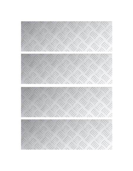 Tappetini in alluminio 4 pz antiscivolo 60x20 cm
