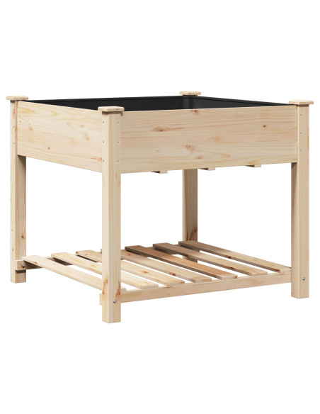 Vaso da giardino  con ripiano 90x90x76 cm in legno massello di abete
