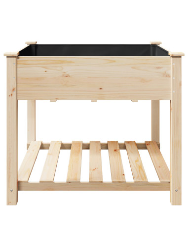 Vaso da giardino con lo scaffale Beige 90 x 90 x 76,5 cm