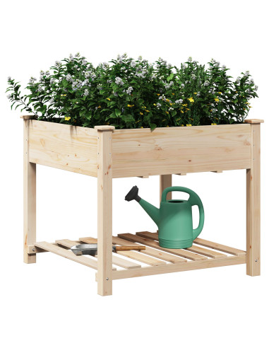 Vaso da giardino con lo scaffale Beige 90 x 90 x 76,5 cm