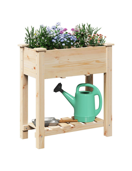 Vaso da giardino con lo scaffale Beige 71 x 37 x 76,5 cm