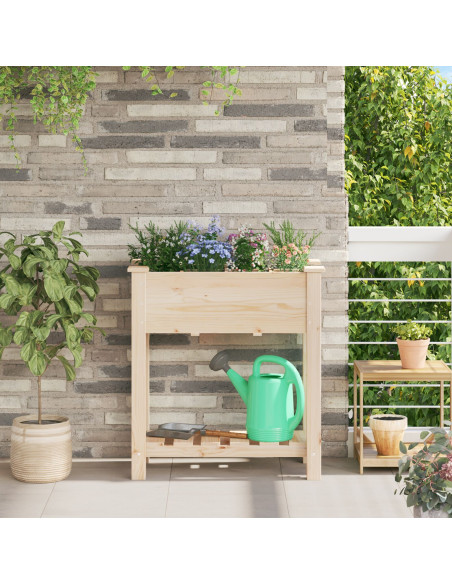 Fioriera per Giardino con Griglie 71x37x76 cm in Legno Massello di Pino