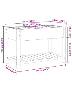 Vaso da giardino con lo scaffale Beige 115 x 59 x 76,5 cm 2