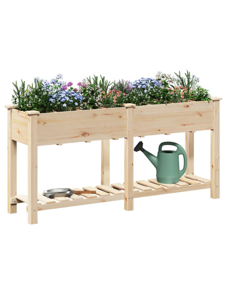 Piantana da Giardino  con Griglie 161x43x76 cm in Legno Massello di Abete