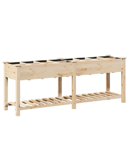Fioriera da Giardino con Griglie 203x53x76 cm Legno Massello di Abete
