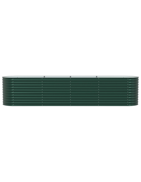 Letto da Giardino Rialzato Verde 400x80x81 cm in Acciaio Zincato