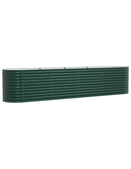 Letto da Giardino Rialzato Verde 400x80x81 cm in Acciaio Zincato