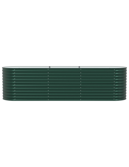 Letto da Giardino Rialzato Verde 320x80x81 cm in Acciaio Galvanizzato di