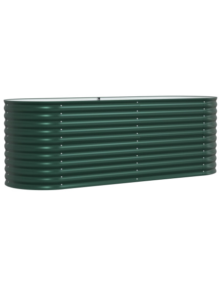 Letto da Giardino Rialzato Verde 240x80x81 cm in Acciaio Zincato