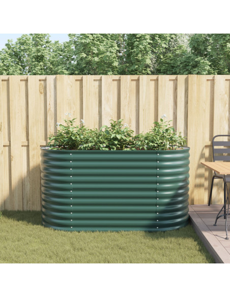 Letto da Giardino Rialzato Verde 160x80x81 cm in Acciaio Galvanizzato