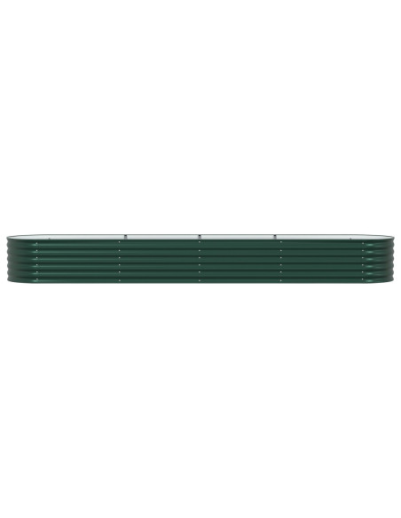 Letto da Giardino Rialzato Verde 400x80x44 cm in Acciaio Galvanizzato