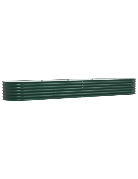 Letto da Giardino Rialzato Verde 400x80x44 cm in Acciaio Galvanizzato
