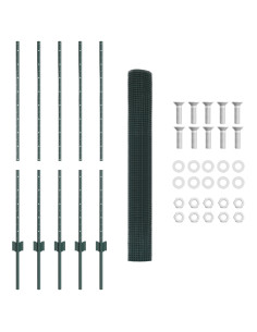 Recinzione con Posto Verde 1,2 x 10 m Acciaio e PVC