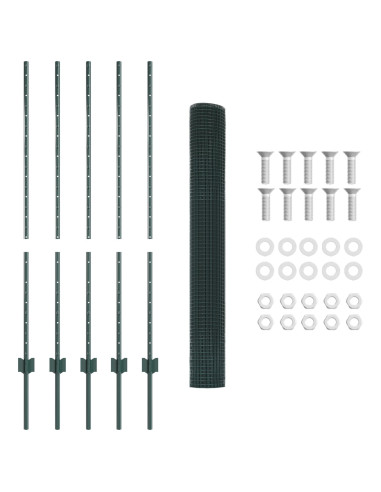 Recinzione con Posto Verde 1,2 x 10 m Acciaio e PVC