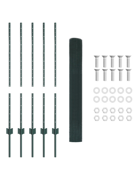 Set di Recinzione  Set di 2 Verde Metallo 10 x 1 m Durevole