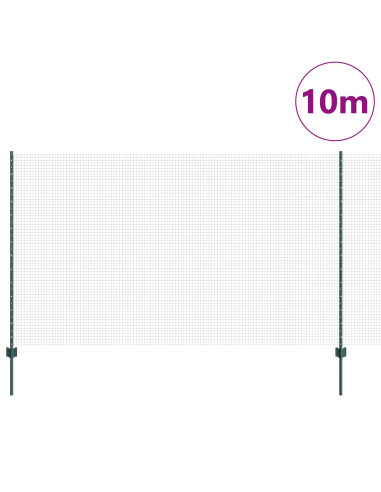 Recinzione con Posto Verde 1,4 x 10 m Acciaio e PVC