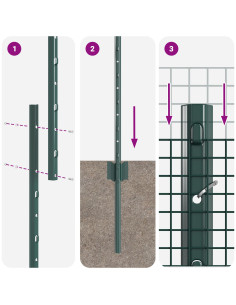 Recinzione con Posto Verde 1,6 x 10 m Acciaio e PVC 2