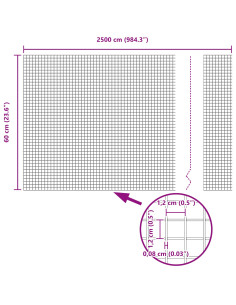 Recinzione con Posto Verde 0,6 x 25 m Acciaio e PVC 2