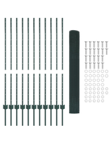 Recinzione con Posto Verde 1,2 x 25 m Acciaio e PVC
