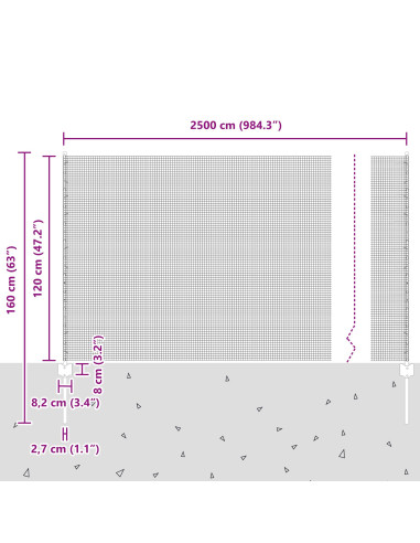 Recinzione con Posto Verde 1,2 x 25 m Acciaio e PVC