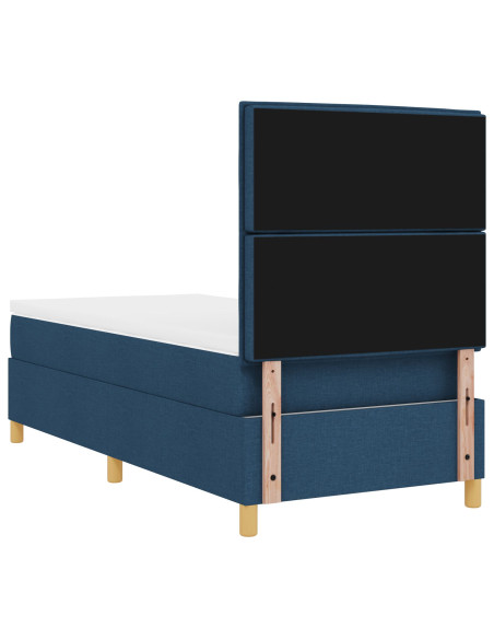Letto Box Spring con Materasso Blu 100x200 cm Tessuto