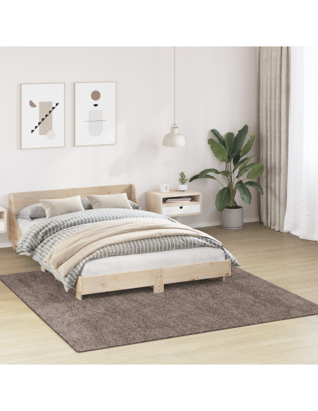 Tappeto shaggy  con supporto in lattice marrone 200x200 cm