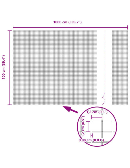Recinzione con Posto Verde 1 x 10 m Acciaio