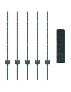 Recinzione con Posto Verde 0,8 x 10 m Acciaio e PVC 2