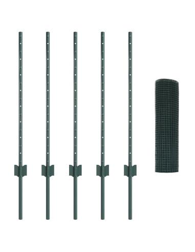 Recinzione con Posto Verde 0,8 x 10 m Acciaio e PVC