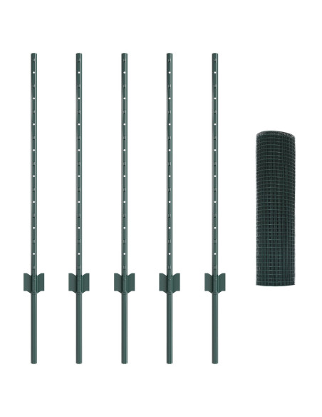 Recinzione con Posto Verde 0,8 x 10 m Acciaio e PVC