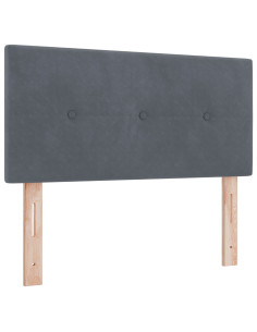 Letto a molle con materasso Grigio scuro 100 x 200 cm Velluto 2