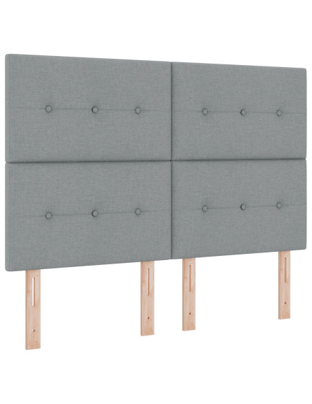 Struttura letto con materasso Set di 2 Grigio Tessuto