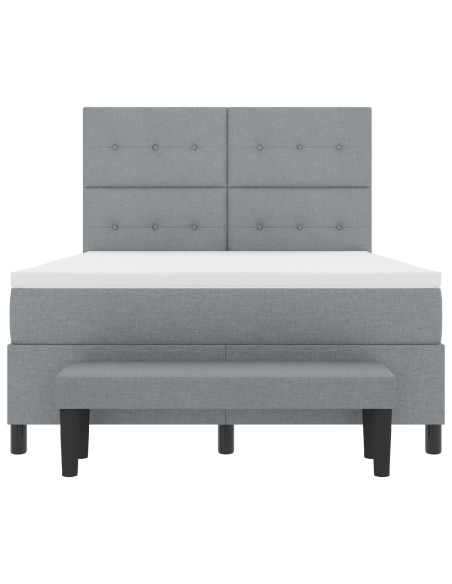 Struttura letto con materasso Set di 2 Grigio Tessuto